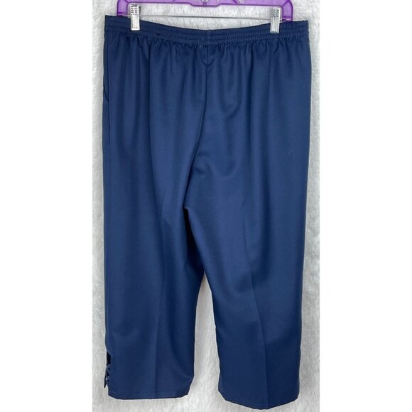 Alfred Dunner Size 10 Navy Capri Pants Pull On Elastic Waist - Picture 6 of 8